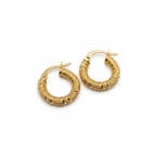 18k Gold Snake Skin Inspired Loop Earrings