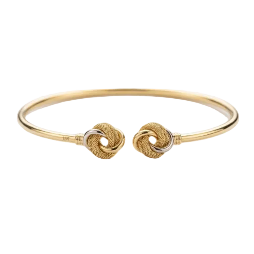 18k Gold Matte Tri Color Cinnamon Bangle - 18k Gold Bangle - Embellish Gold Jewelry & Diamond