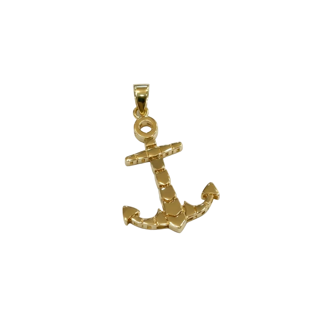 18k Gold Anchor Pendant - 18k Gold Pendant - Embellish Gold Jewelry & Diamond