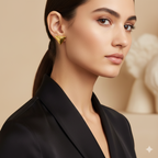18K Real Gold Triangle Earrings