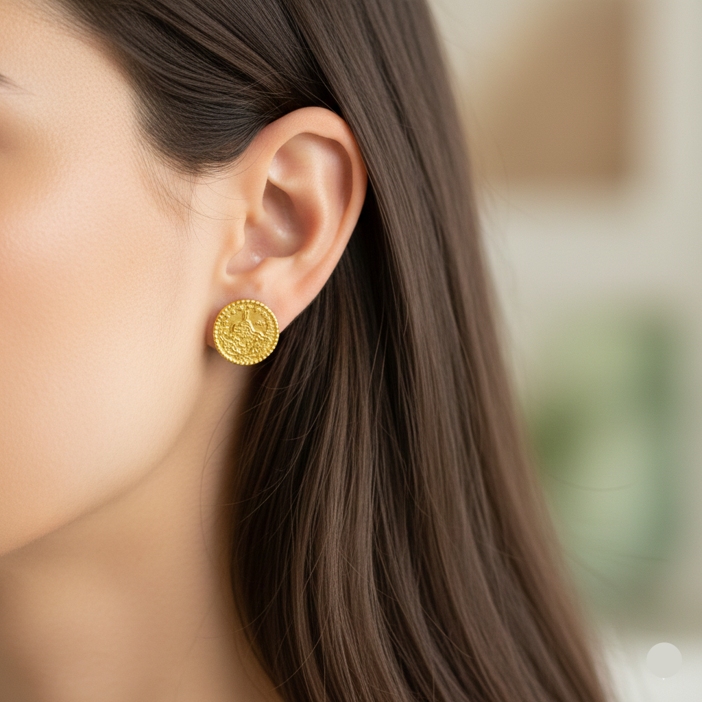 18K Real Gold Life of Tree Earrings - 18k Gold Earrings - Embellish Gold