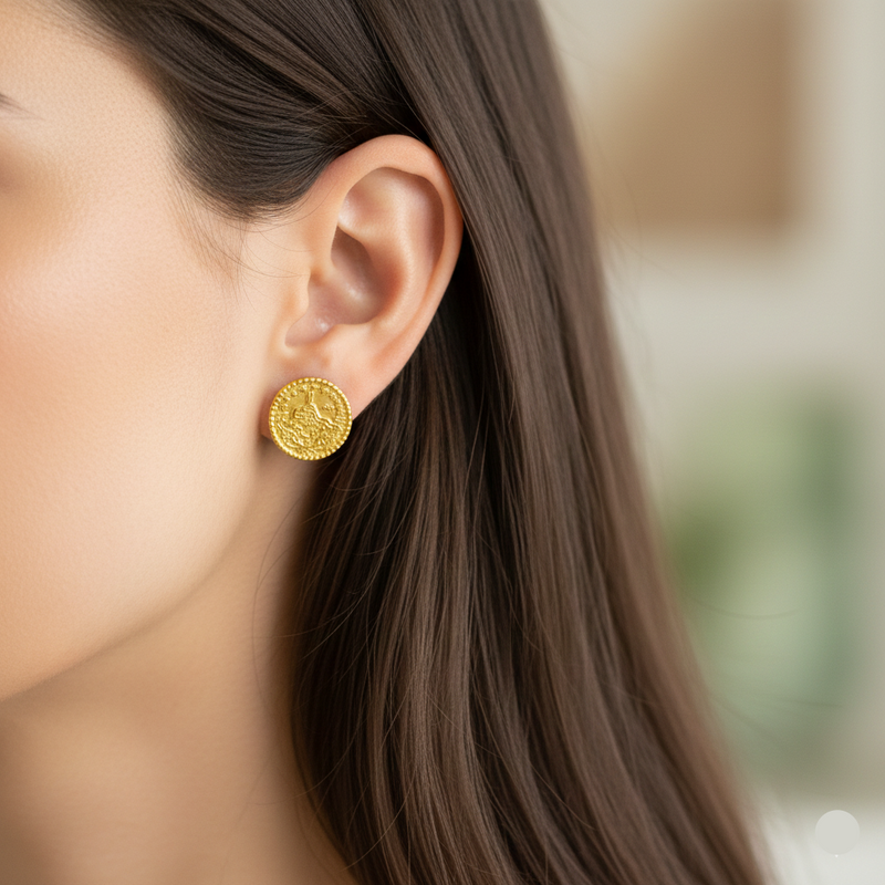 18K Real Gold Life of Tree Earrings - 18k Gold Earrings - Embellish Gold