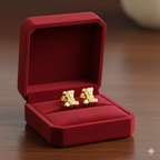 18K Real Gold Teddy Earrings