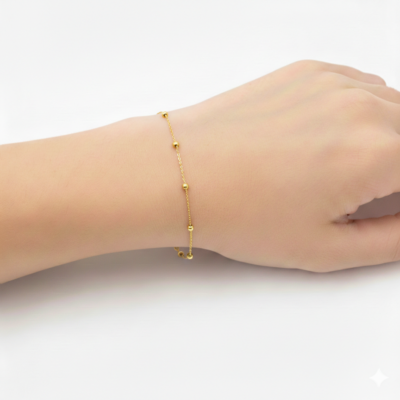 18K Gold 7 Balls Bracelet - ad collection - Embellish Gold