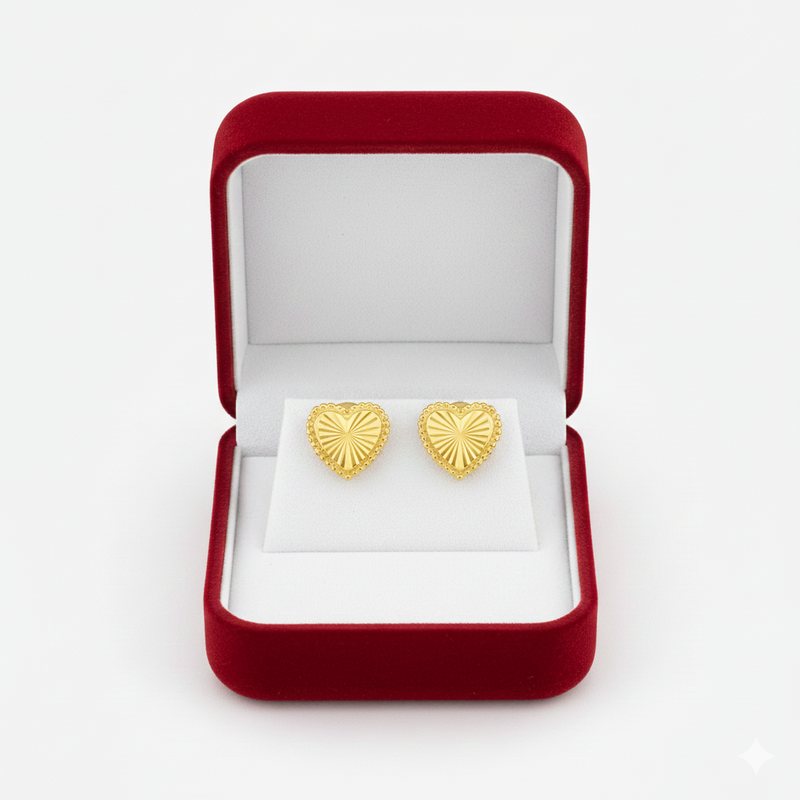 18K Real Gold  Plain Cut Earrings - 18k Gold Earrings - Embellish Gold