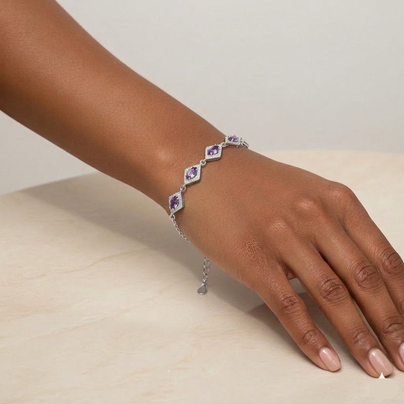 925 Silver 5 Dias Bracelet - 925 Silver Bracelet - Embellish Gold Jewelry & Diamond