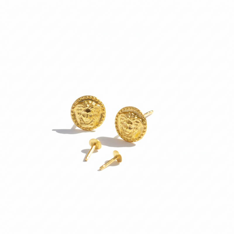 18k Real Gold Bucks Earrings - 18k Gold Earrings - Embellish Gold