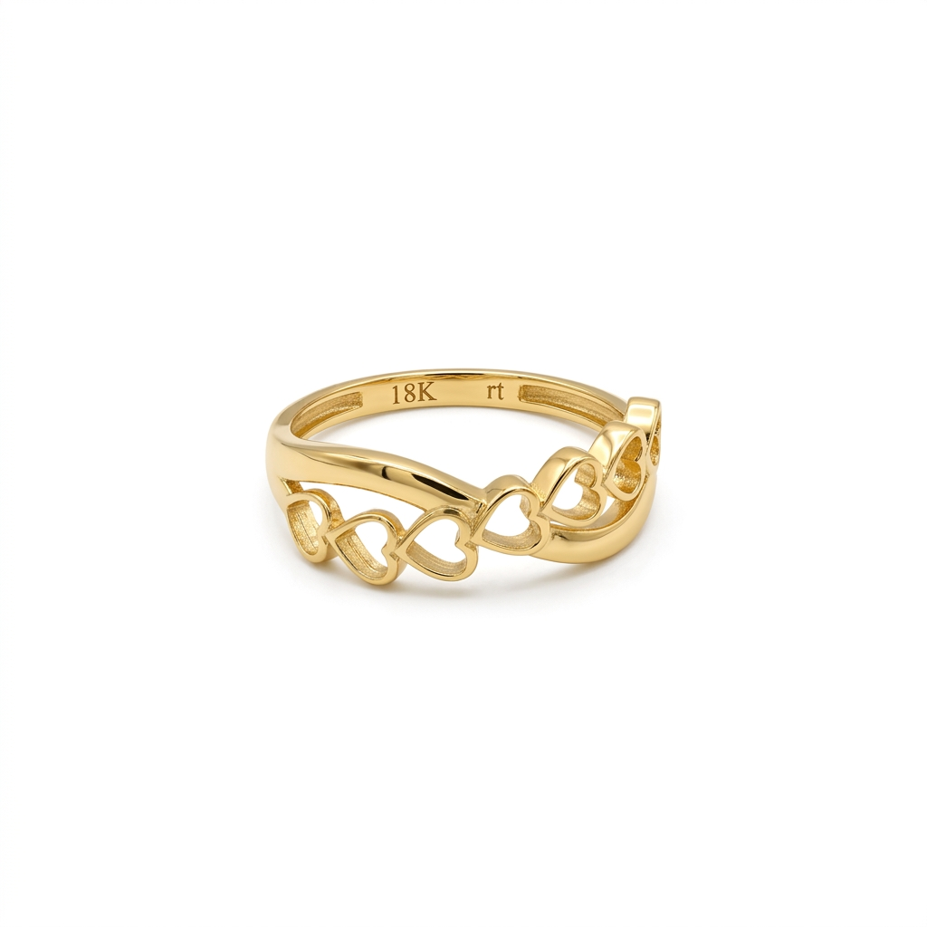 18k Gold Alter Heart Ring - 18k Gold Ring - Embellish Gold Jewelry & Diamond