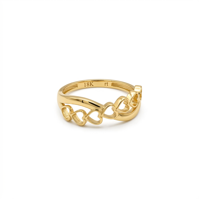 18k Gold Alter Heart Ring - 18k Gold Ring - Embellish Gold Jewelry & Diamond