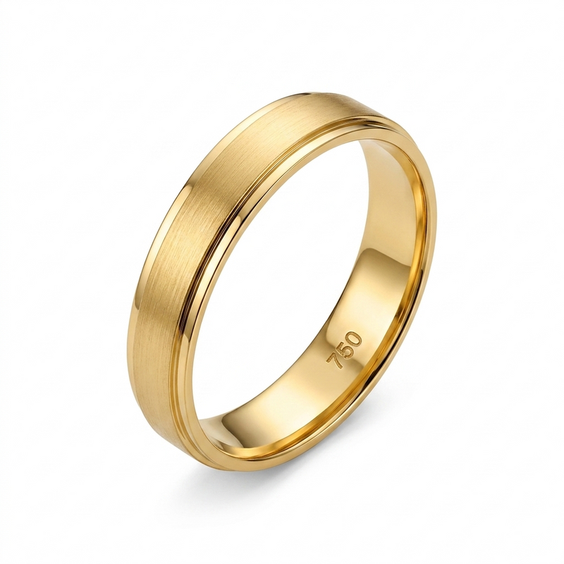 18k Gold Plain Cut Ring - 18k Gold Ring - Embellish Gold Jewelry & Diamond