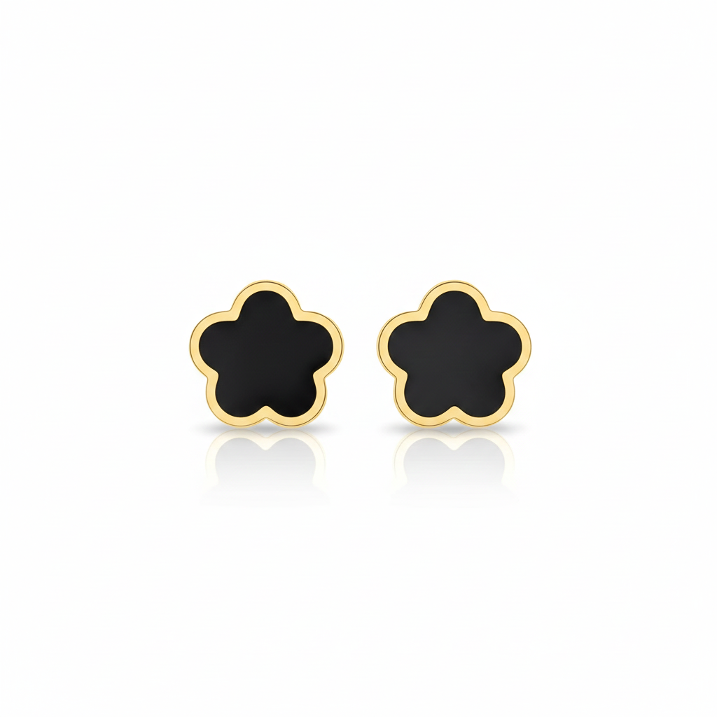 18k Gold Star Colored Earrings