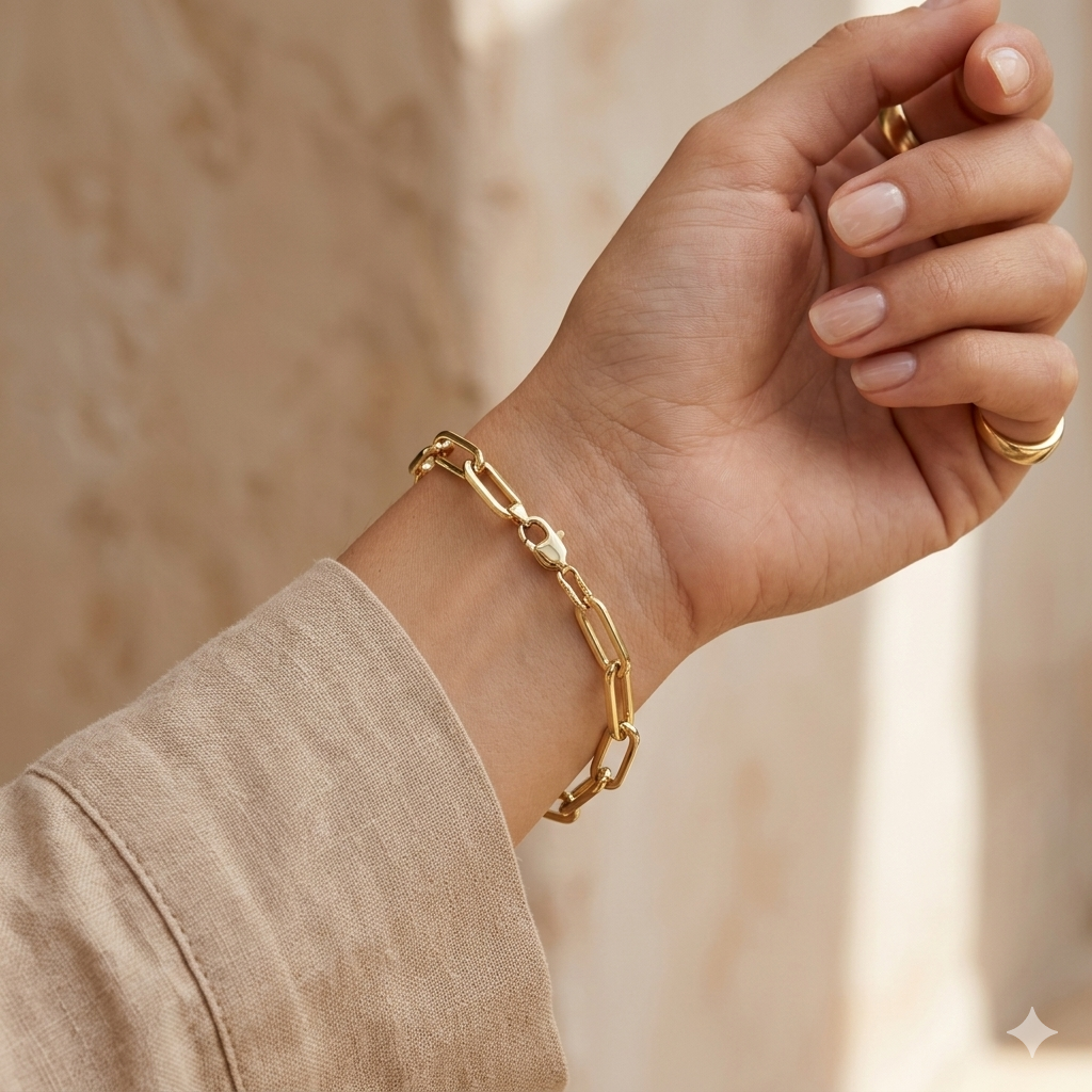 18k Gold Clip Inspired Bracelet