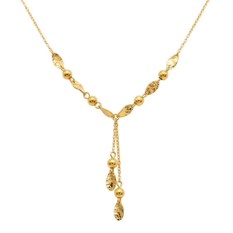 18k Gold 2 Hanging Ball Necklace - Products - Embellish Gold Jewelry & Diamond
