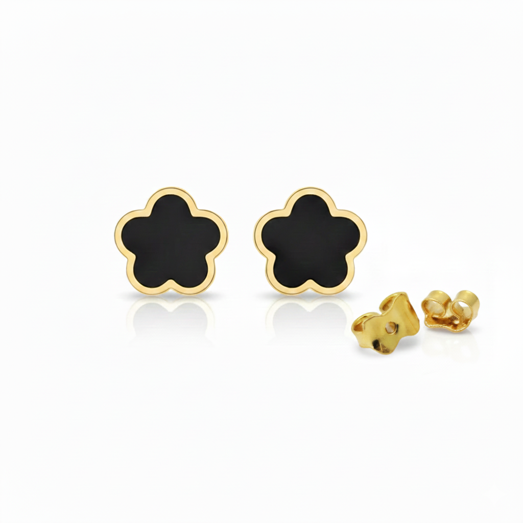 18k Gold Star Colored Earrings