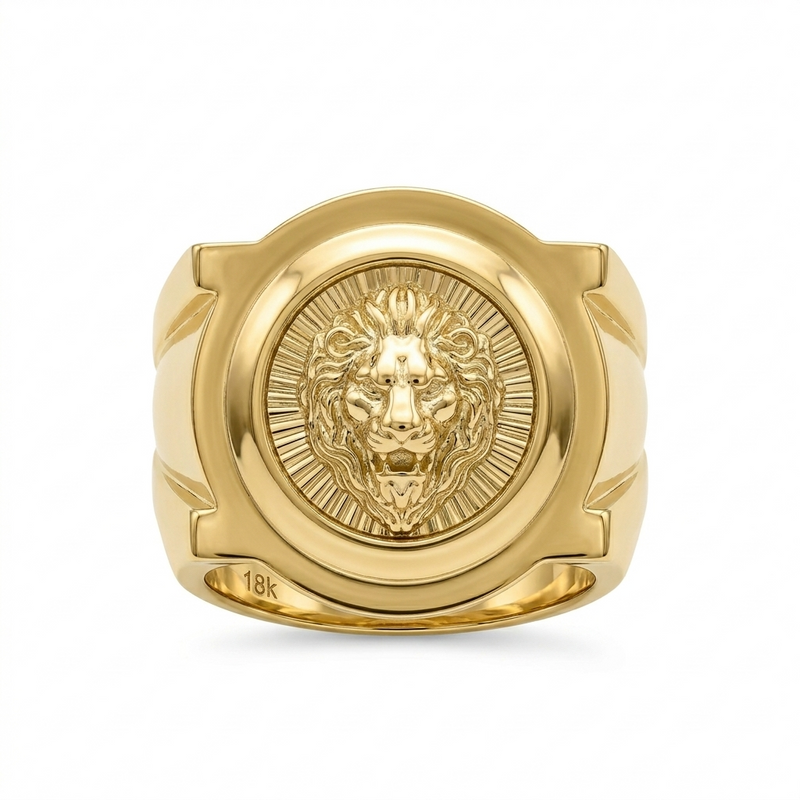 18k Gold Leo Inspired Ring - ad collection - Embellish Gold Jewelry & Diamond
