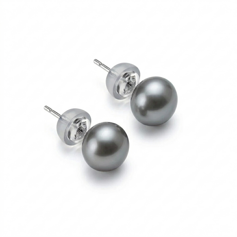 925 Original Pearl Silver Earrings Grey - 925 Silver Earrings - Embellish Gold Jewelry & Diamond