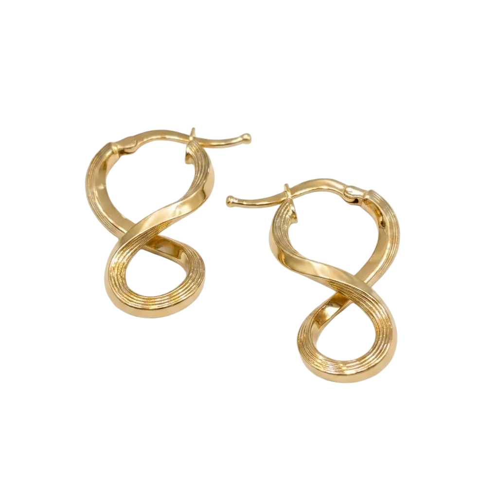 18k Gold Infinity Inspired Loop Earrings - 18k Gold Earrings - Embellish Gold Jewelry & Diamond