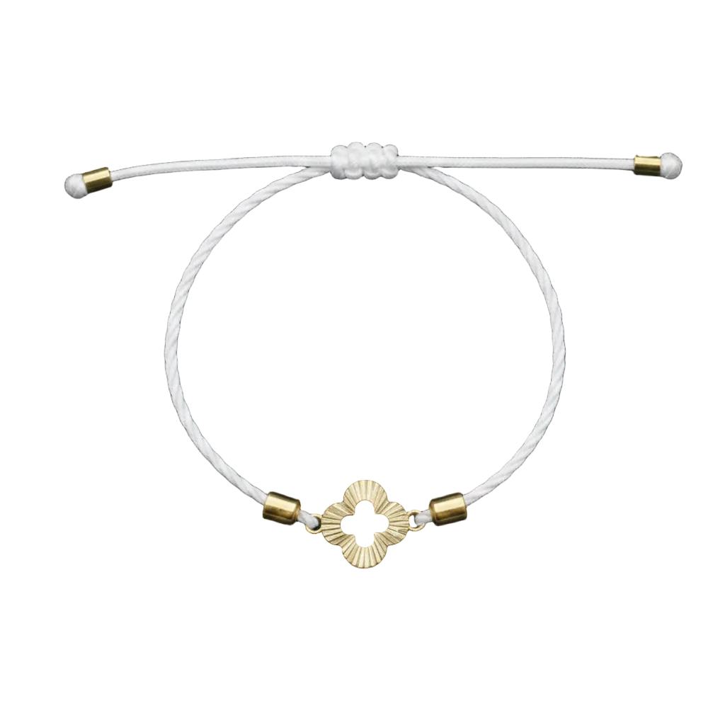 18K Real Gold Cutting Flower Lucky Charm Bracelet