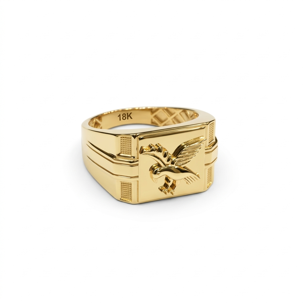 18k Gold Eagle Power Ring
