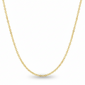 Gold chain necklace on a white background