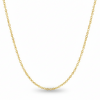 Gold chain necklace on a white background