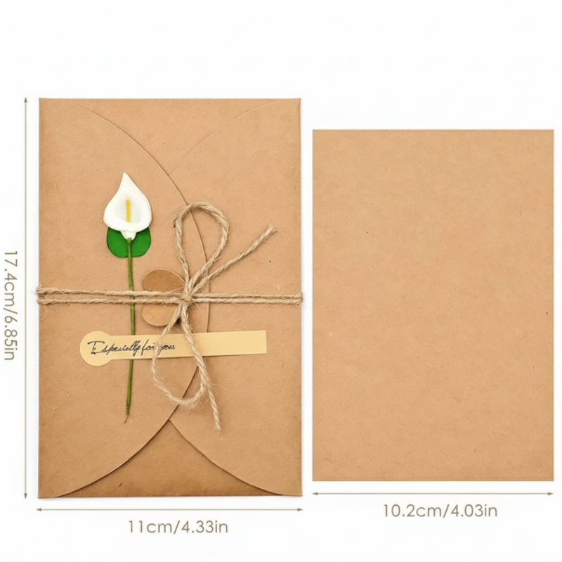 Greeting Card with Dried Flower - Packaging Addons - Embellish Gold Jewelry & Diamond