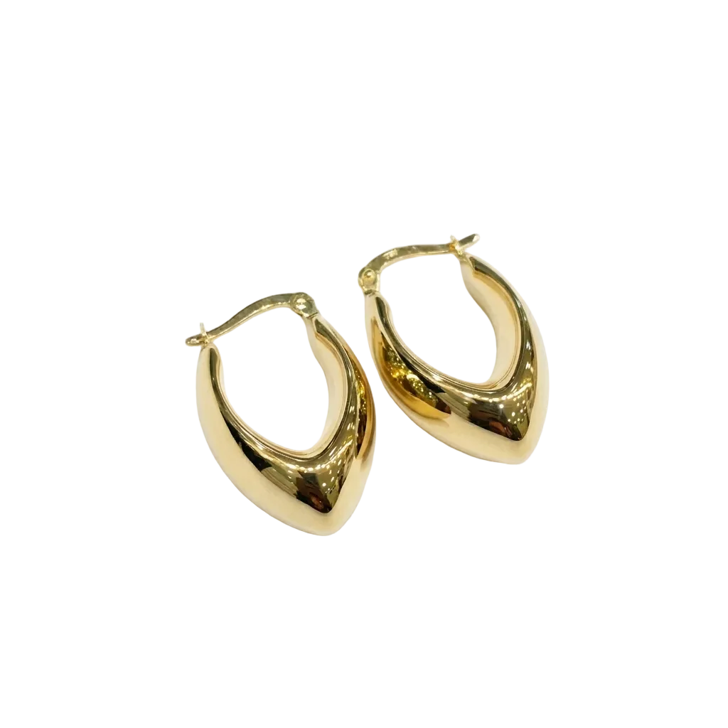 18k Gold Plain U Inspired Loop Earrings - 18k Gold Earrings - Embellish Gold Jewelry & Diamond