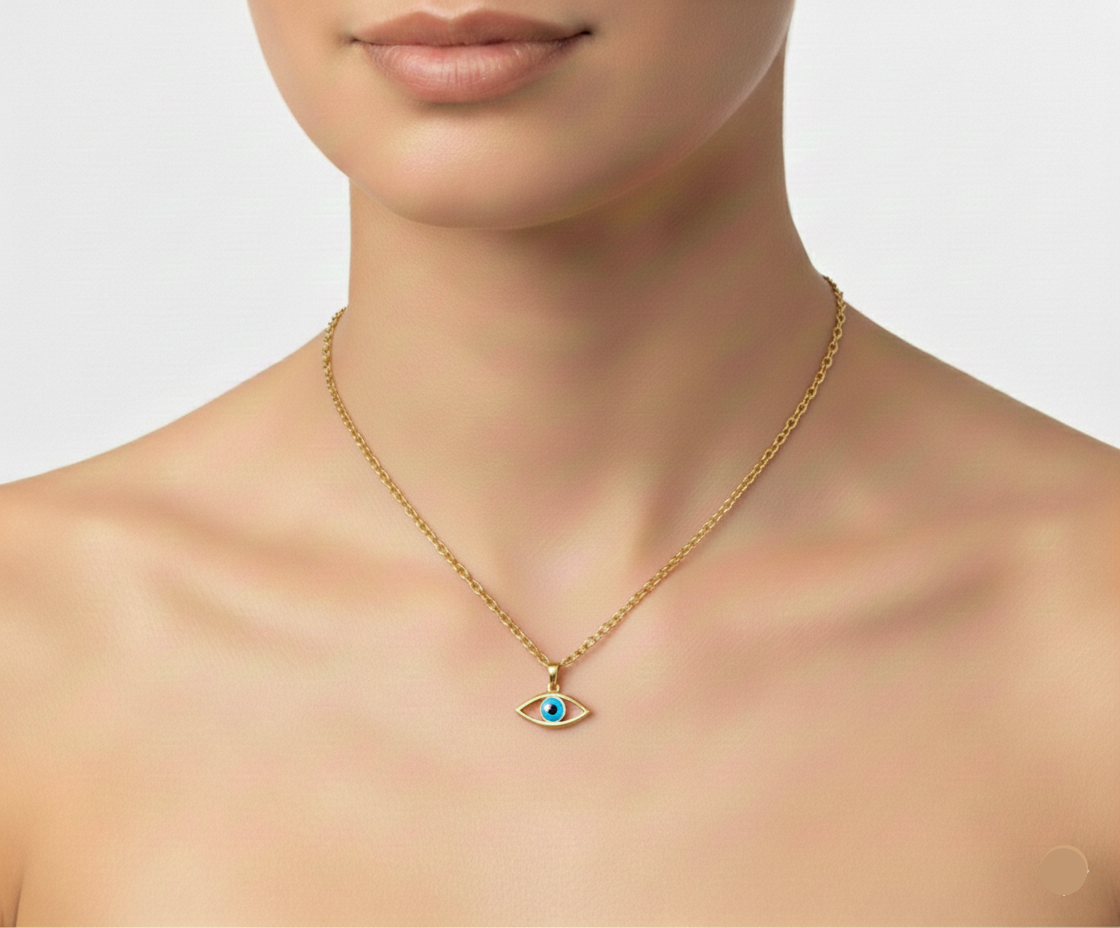 18k Gold Plain Amulet Necklace - 18k Gold Necklace - Embellish Gold