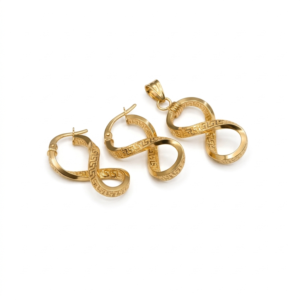 18k Gold Infinity Maze Jewelry Set