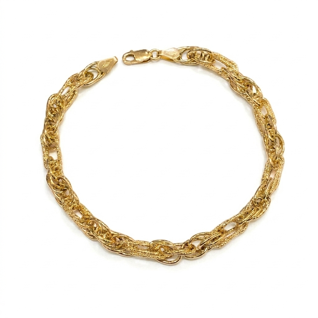 18k Gold Chain Inspired Bracelet - ad collection - Embellish Gold Jewelry & Diamond