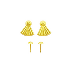 18K Real Gold Ribbon Earrings