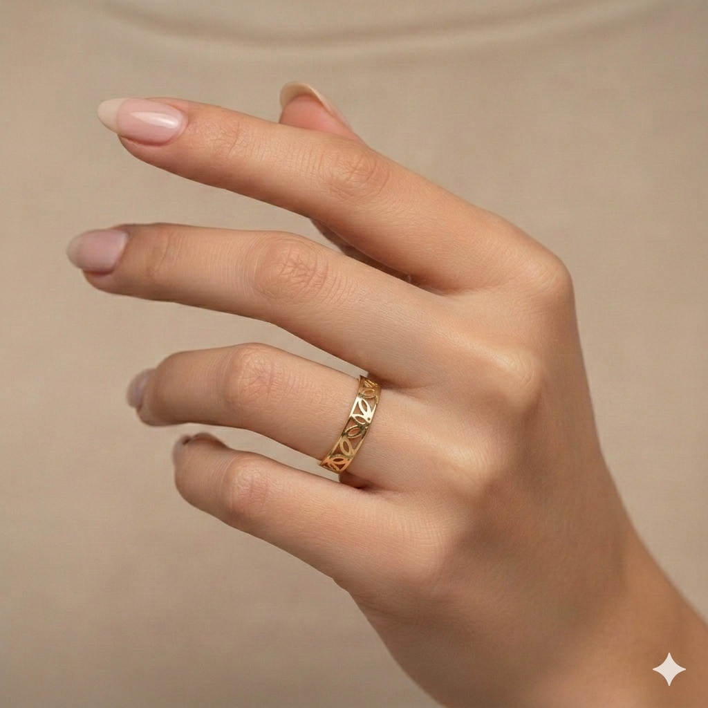 18k Gold Branded Inspired Ring
