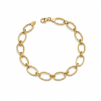 Gold chain bracelet on a white background