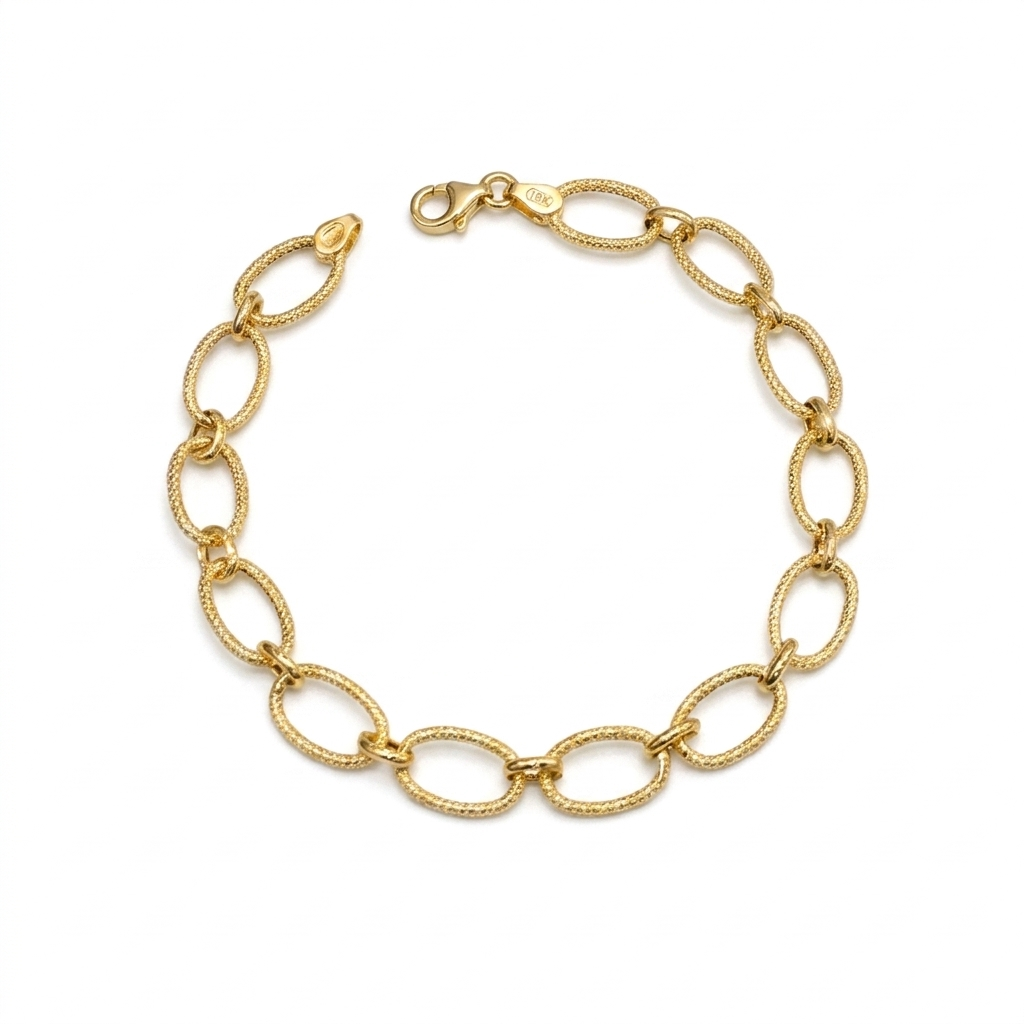18k Gold Thin Matte Loop Bracelet - Best Seller - Embellish Gold Jewelry & Diamond
