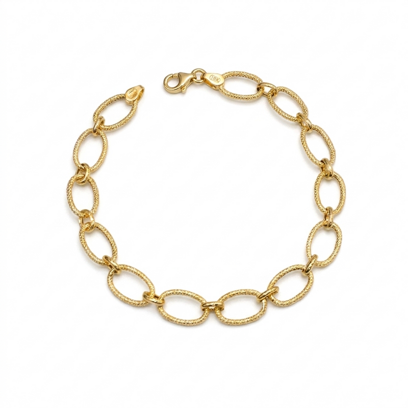 18k Gold Thin Matte Loop Bracelet - Gold Bracelets - Embellish Gold Jewelry & Diamond