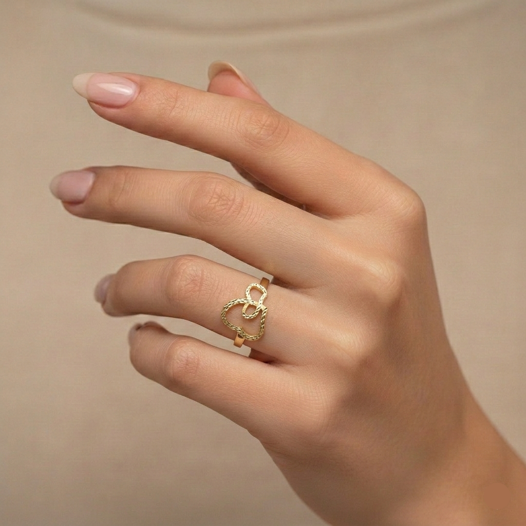 18k Gold Dia Cut Loveheart Ring - 18k Gold Ring - Embellish Gold Jewelry & Diamond