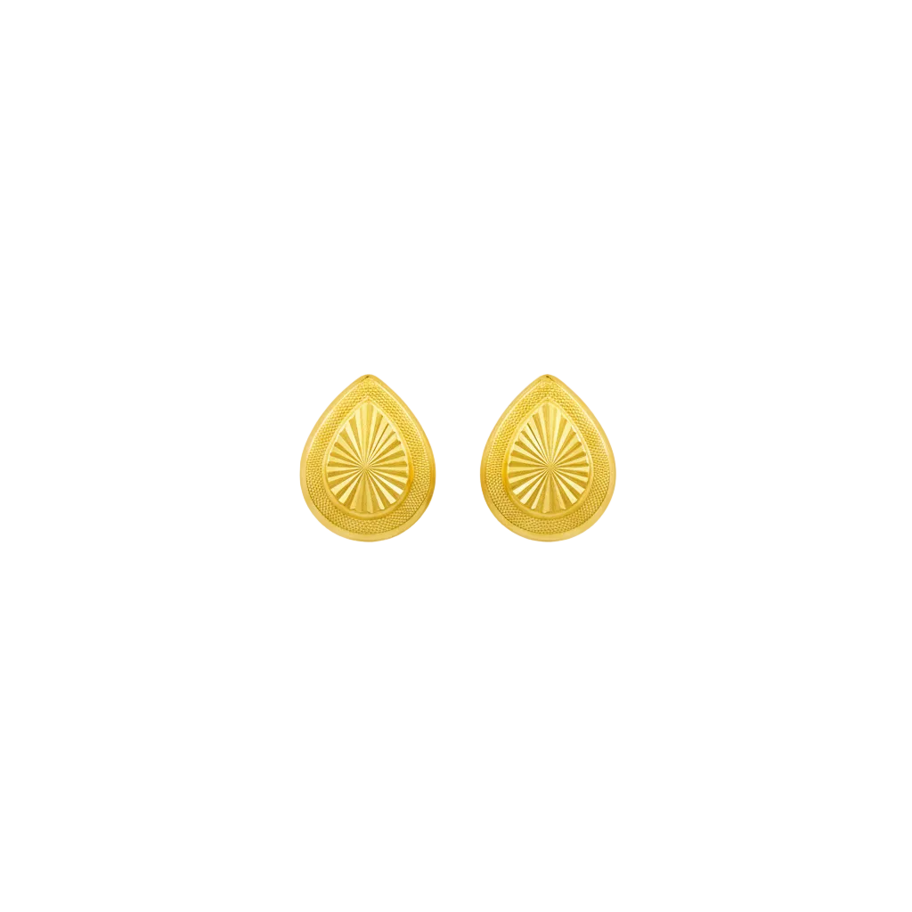 18K Gold Big Teardrop Screw Earrings - 18k Gold Earrings - Embellish Gold Jewelry & Diamond