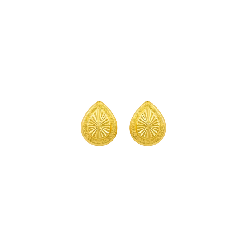 18K Gold Big Teardrop Screw Earrings - 18k Gold Earrings - Embellish Gold Jewelry & Diamond