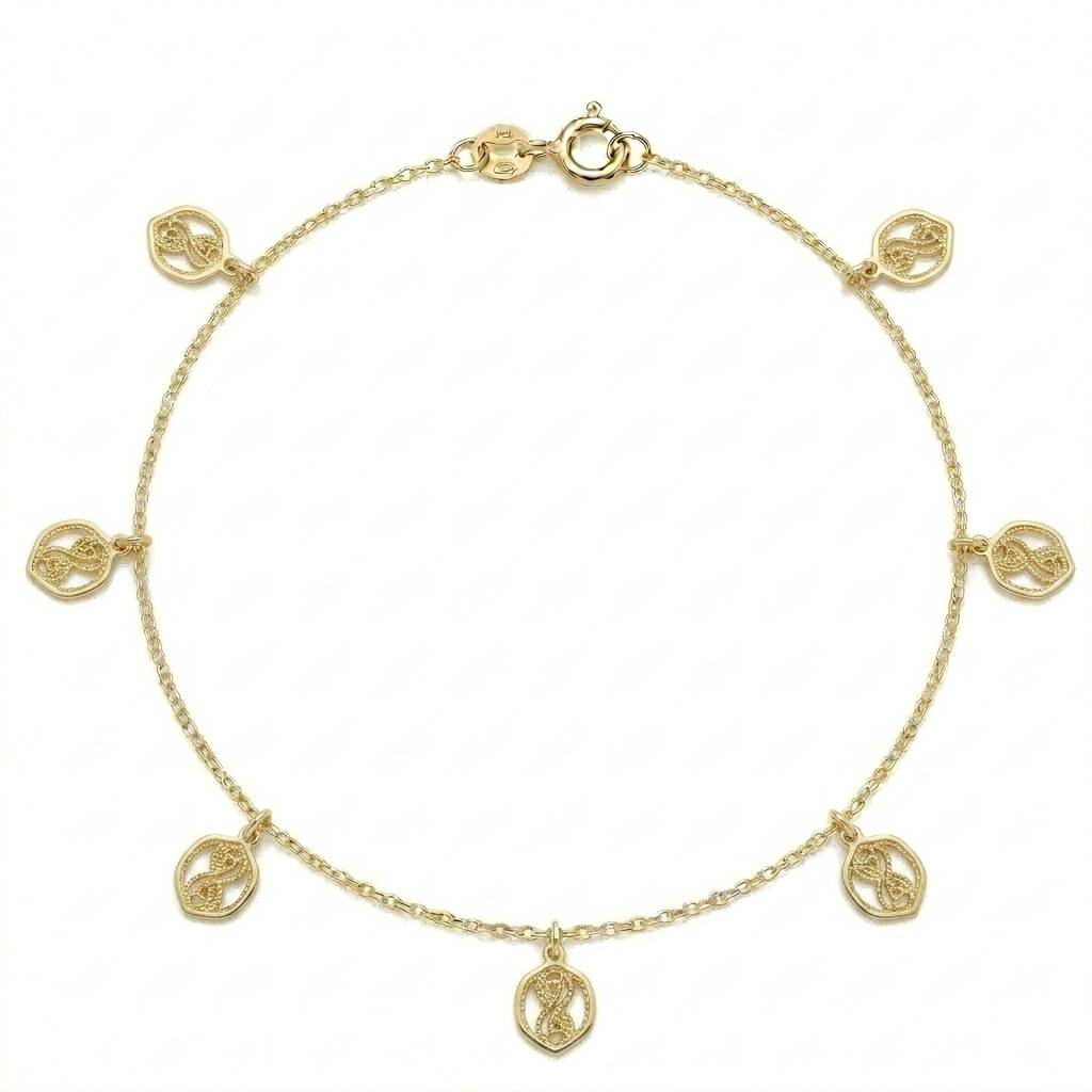 18k Gold Leaf Inspired Anklet - ad collection - Embellish Gold Jewelry & Diamond