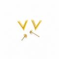18K Real Gold V Earrings