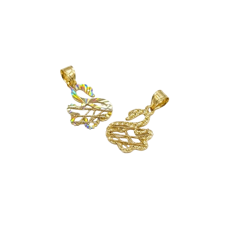 18k Gold Swan Pendant - 18k Gold Pendant - Embellish Gold Jewelry & Diamond