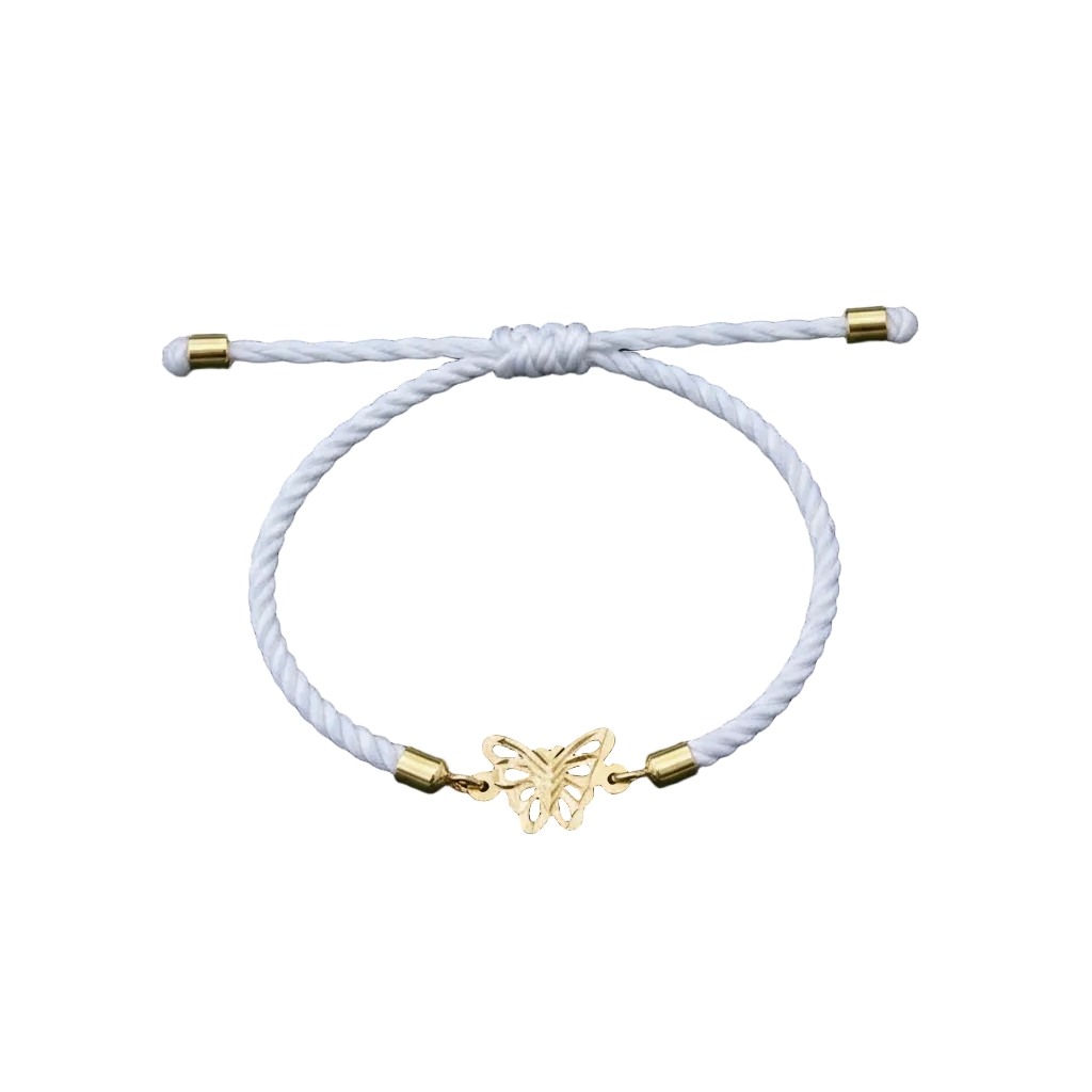 18K Real Gold Butterfly Lucky Charm Bracelet