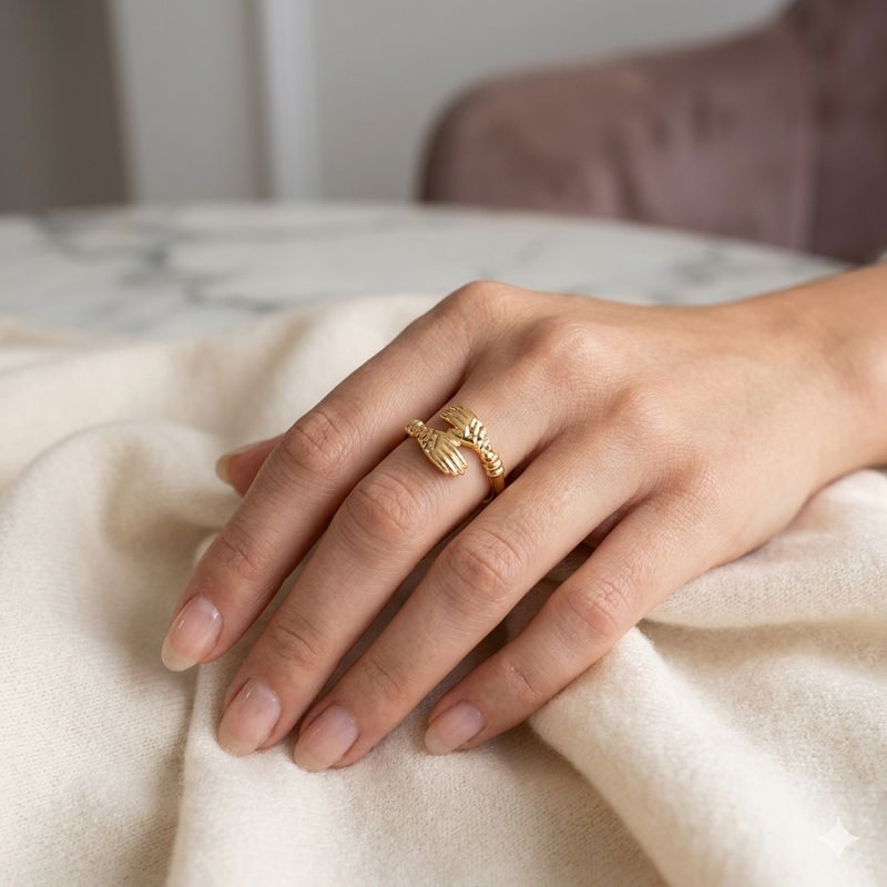 18k Gold 2 Sided Hamsa Ring - Products - Embellish Gold Jewelry & Diamond