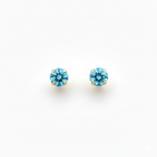 18k Gold Zircon Stone Earrings