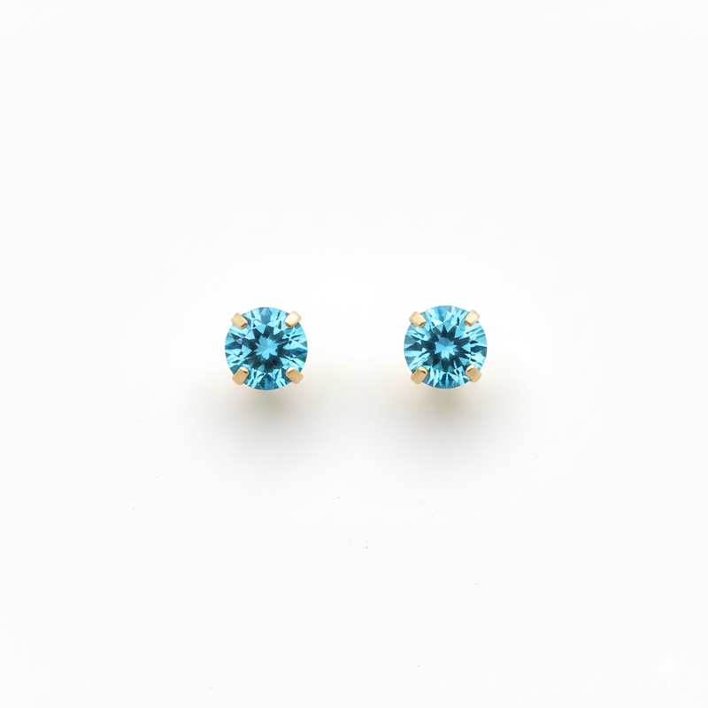 18k Gold Zircon Stone Earrings - 18k Gold Earrings - Embellish Gold