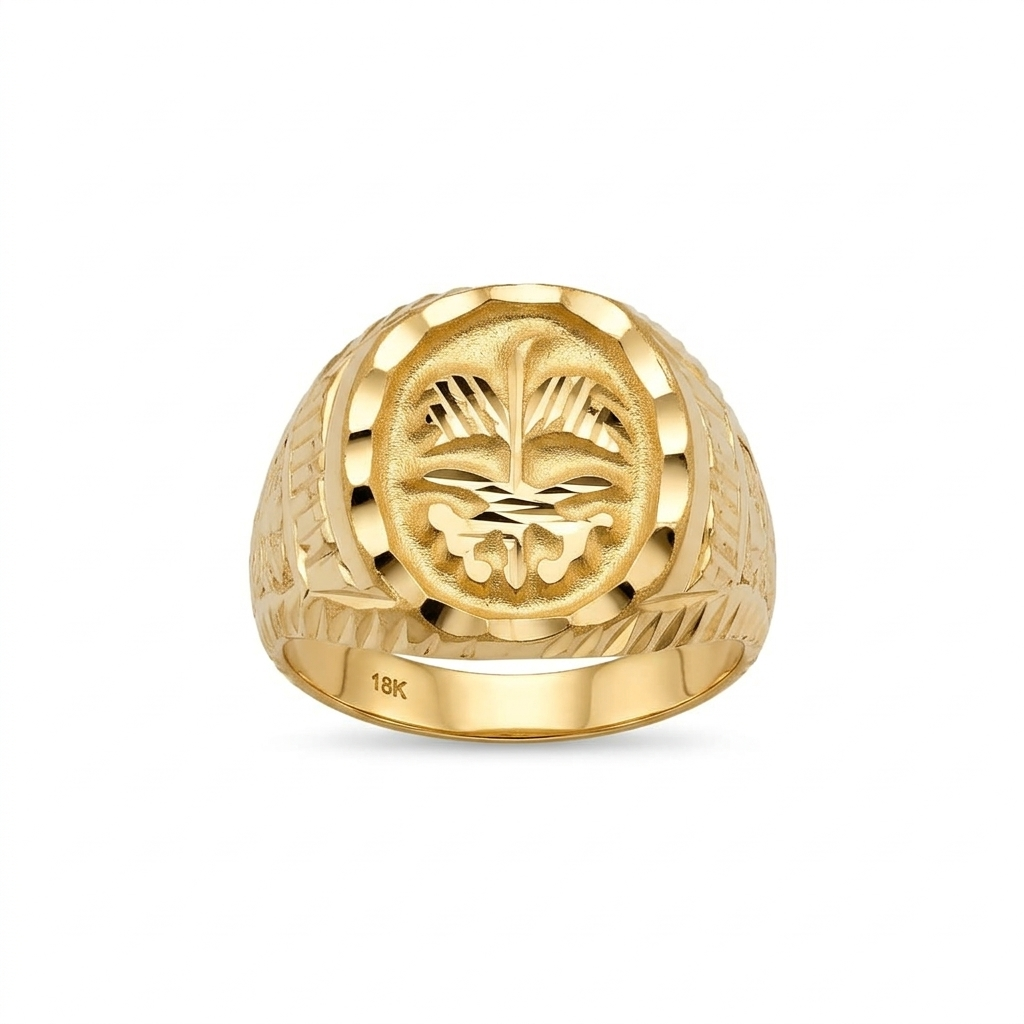 18k Gold Tree Inspired Ring - 18k Gold Ring - Embellish Gold Jewelry & Diamond