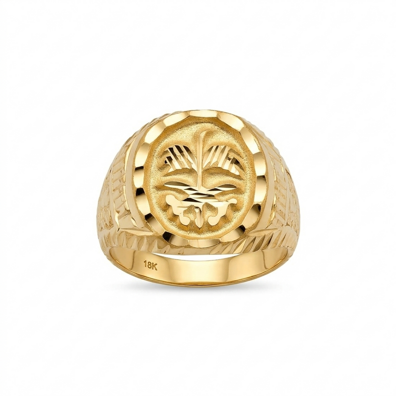 18k Gold Tree Inspired Ring - 18k Gold Ring - Embellish Gold Jewelry & Diamond