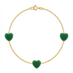 18K Real Gold Swarovski Heart Bracelet - Gold Bracelets - Embellish Gold