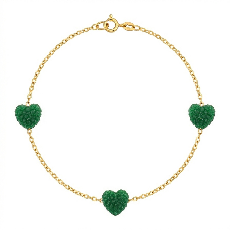 18K Real Gold Swarovski Heart Bracelet - Gold Bracelets - Embellish Gold