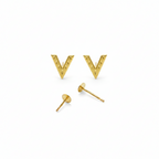 18k Gold V Screw Earrings